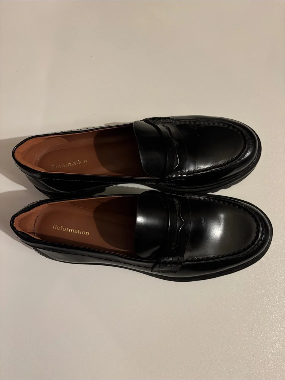 Reformation Agathea Chunky Loafer in Black Size 7.5 ~ Pristine